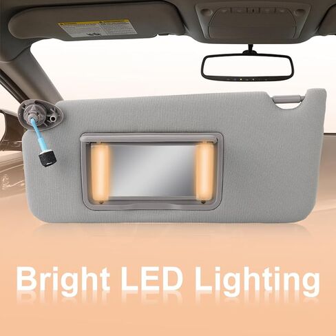 Left Driver and Right Passenger Side Sun Visor with Light and Mirror Compatible with Honda Accord 2008-2017 Gray Sunvisor Replacement for 83280-TA5-A71ZA 83280-TA5-A51ZA 83230TA0A91ZA in Saudi Arabia
