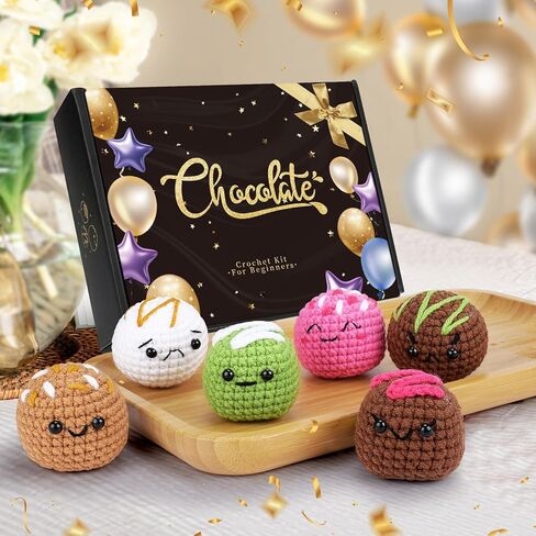 Fortuning's JDS Crochet Kit for Beginners - Skull Couple Crochet Set with Step-by-Step Video Tutorials, Beginner's Kit for Adults, 2 PCS Skull Crocheting Set in Kuwait