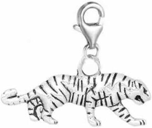 Sexy Sparkles Walking Tiger Pendant للمقطع الأوروبي على مجوهرات سحر مع قفل جراد البحر in Saudi Arabia