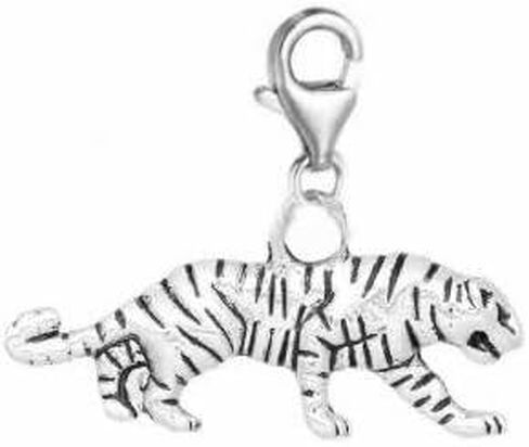 Sexy Sparkles Walking Tiger Pendant للمقطع الأوروبي على مجوهرات سحر مع قفل جراد البحر in Saudi Arabia