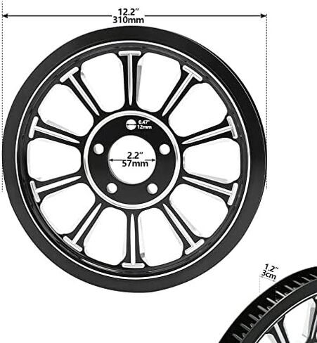 TCMT Rear Wheel Belt Pulley Sprocket Fit For Harley Touring CVO Road Street Electra Glide FLTR FLHT FLHR FLHX Without ABS 1997-2008 in Saudi Arabia