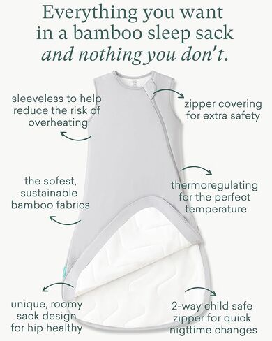 Supersoft Sleep Sack 1.0 TOG, Premium Bamboo Viscose Toddler Sleeping Bag, 2-Way Safe Zipper Sleepsacks 2-4T (Cream) in Saudi Arabia
