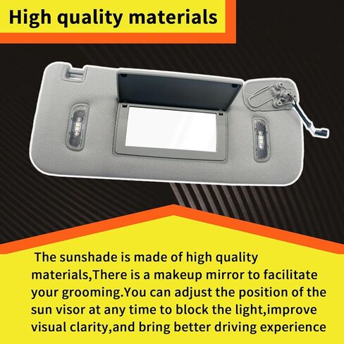 ماكياج Sun Sun Visor الأيمن Mirro Fit لعام 2015-2019 Cadillac Escalade/ESV ، شيفروليه سيلفرادو/ضاحية/تاهو ، GMC Sierra Denali/Yukon/XL ، استبدل 23459643 ، 23459646 ، 84247140 in Saudi Arabia