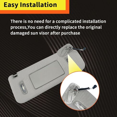 ماكياج Sun Sun Visor الأيمن Mirro Fit لعام 2015-2019 Cadillac Escalade/ESV ، شيفروليه سيلفرادو/ضاحية/تاهو ، GMC Sierra Denali/Yukon/XL ، استبدل 23459643 ، 23459646 ، 84247140 in Saudi Arabia