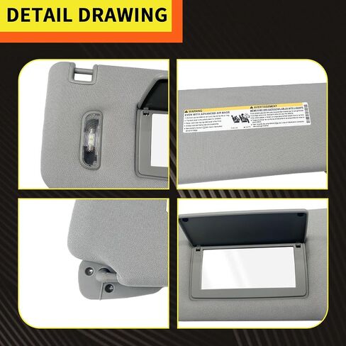 ماكياج Sun Sun Visor الأيمن Mirro Fit لعام 2015-2019 Cadillac Escalade/ESV ، شيفروليه سيلفرادو/ضاحية/تاهو ، GMC Sierra Denali/Yukon/XL ، استبدل 23459643 ، 23459646 ، 84247140 in Saudi Arabia