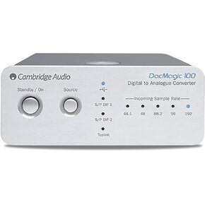 Cambridge Audio DacMagic 100 S/PDIF محول رقمي إلى تناظري DAC مع مدخل Toslink، متوافق مع التلفزيون، 192 كيلو هرتز (فضي) in Kuwait
