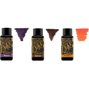 Diamine Fountain Pen Ink 30ml - 3 x Bottles - Damson & Macassar & Pumpkin