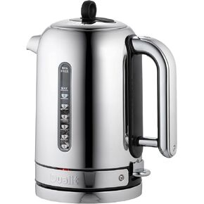 Dualit Classic Kettle - Polished Stainless Steel with Black trim- Quiet boiling kettle - 90 Second Boil Time - 1.7L Capacity, 1.5kW