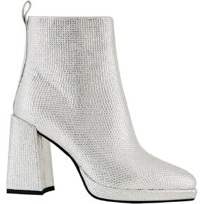 Women's Rhinestone Boots Chunky Block Heel Pointed Toe Medium Heel Ankle Boots