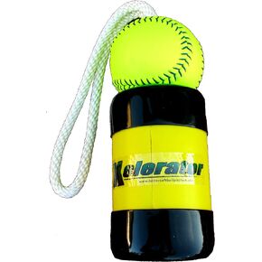 The Mini Xelerator 10u Fastpitch Softball Pitching Trainer and Warm Up Tool with 11 Inch Premium Leather Indoor Ball for Improved Grip