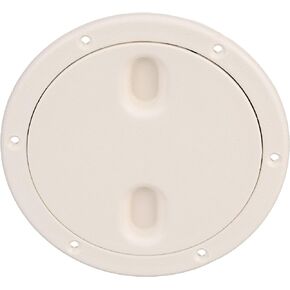 Seachoice Twist 'N' Lock Marine Boat Deck Plate, White Finish, Up to 6-1/2 in.