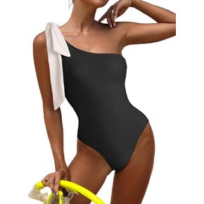 ملابس سباحة مثيرة من قطعة واحدة للنساء من Swmmer Liket بدلة استحمام بكتف واحد وتحكم في البطن وربطة عنق على شكل فيونكة مونوكيني in Kuwait