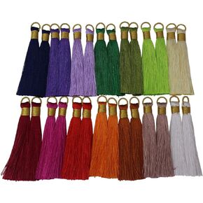 PAMIR TONG 3.1 inch Craft Silk Tassels for Bookmark Assortment 30pcs 8cm Soft Elegant Tassels for Earring Handmade Decorative Tassels for Bracelet,Keychain,Sewing & DIY Jewelry Making PS88