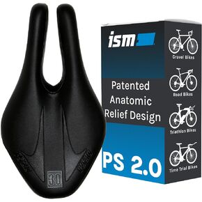 ISM PS Series No Nose Bike Saddle - Noseless Bike Seat Designed for Triathletes, Time Trial Riders, and Road Racers - Patented Split Nose Bicycle Saddle Designed for Reduced Discomfort