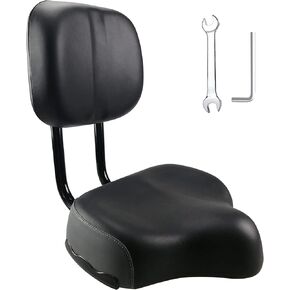 Oversized Bike Seat with Backrest Comfortable Replacement Bike Saddle, Compatible with Tricycle, Exercise and Road Bikes, Bicycle Saddle Replacement for Men & Womens Comfort
