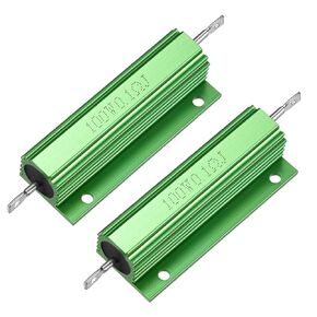 uxcell® 2 Pcs Aluminum Case Resistor 100W 0.1 Ohm Wirewound Green for LED Replacement Converter 100W 0.1RJ