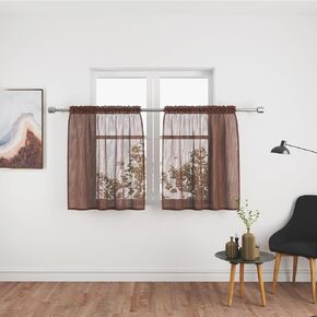 UPOPO White Sheer Curtains 80 inches Long Living Room Kitchen Dining Curtain Sheers Basement 2 Panels Voile Transparent Bedroom Drapes Linen Textured Rod Pocket Window Treatment Set 42"X80"