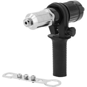Rivet Gun Adapter Kit with Handle Grip Riveter Drill Attachment Riveting Hand Tool Insert Nut for Cordless Electric Power Drill
