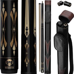 Pool Cue Stick 100% Canadian Maple Wood. Professional Billiard Pool Cue Stick with Hard Case and Joint Protectors