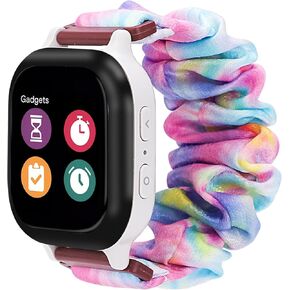 Scrunchie Band Compatible with Gizmo Watch 3/2/1/,Gabb Watch 3/2/1,SyncUP Kids Watch Band for Kids,20 mm Cute Printed Soft Elastic Strechy Solo Loop Bands for Boys & Girls,Kids Size
