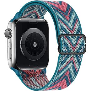 Stretchy Solo Loop Compatible with Apple Watch Bands 38mm 40mm 41mm 42mm 44mm 45mm 49mm,Braided Elastics Nylon Strap Women Men for iWatch Series 9/8/7/6/5/4/3/2/1 SE/Ultra/Ultra 2