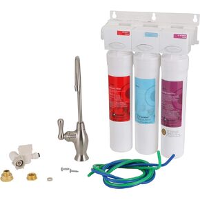 Watts Premier WP531130 Pure UF-3 Three-Stage Water Filtration System with Top Mount Twist Faucet, Brushed Nickel