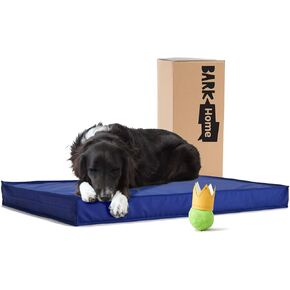 Barkbox - Outdoor Dog Bed - Waterproof Dog or Cat Mattress Bed with Removable Cover - Platform Bed with Washable Cover, Durable, Portable - Indoor/Outdoor All Season Orthopedic Comfort - Large - Blue