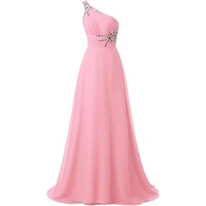 Women's One Shoulder Ombre Long Evening Prom Dress Wedding Party Gowns