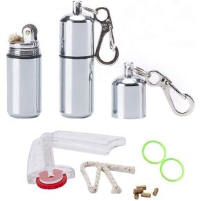 2 Pack Keychain Peanut Lighter EDC Mini Waterproof Lighter for Fire Starter Survival Emergency Use