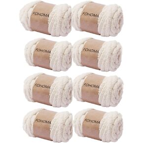 Super Bulky Chunky Blanket Chenille Yarn Blush Pink 8 Pack 64oz for Arm Knitting, Luxury Soft Thick Polyester Jumbo Weaving Crochet Craft Yarns 4lb for Throw Blanket Pillows