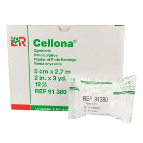 Cellona Plaster of Paris, Medical Plaster Cloth Gauze Bandage, Professional Cast Wrap with Smooth Finish & Extra-Fast Set Time for Casting, 3" x 3 Yards, Box of 12 Rolls