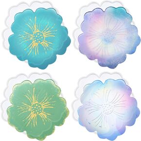 Silicone Coaster Molds, CCOZN 4 PCS Flower Silicone Coaster Molds Coaster for Epoxy Resin Agate Coaster Cup Mat Molds for Resin Casting Silicone Molds for Making DIY Craft