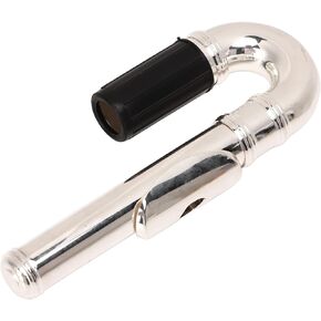 Flute Curved Head Joint Mouthpiece Replacement Silver Plated Metal Woodwind Instrument Accessories for Kids