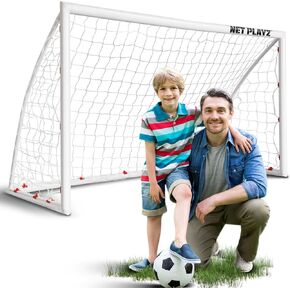 Kids Soccer Goals for Backyard, Soccer Net 8'x4' High-Strength Fast Set-Up | Football Soccer Gifts for All Ages Child Teens & Youth (Weatherproof)