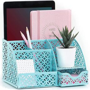 Teal Desk Caddy, Dorm Desk Organizer, Desk Caddy Organizer, Office Caddy, College Desk Organizer, Teal Desk Organizer, Office Desk Caddy, Small Desktop Organizer