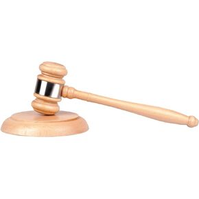 Wood Gavel and Sound Block Set, Tiberham Handcrafted Wooden Gavel with Round Block for Judge Lawyer Student Auction Sale