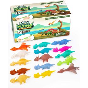PICK A TOY 36 Pcs Flamingo Party Favors Toys for Kids, Bird Shooter Game Finger Flicker, Tropical Themed Decorations, Treasure Chest For Kids Prizes, Flying Chicken Slingshot