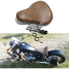 Black Motorcycle Cushion Spring Solo Seat compatible with Honda Rebel 250 300 500 Refit Bobber