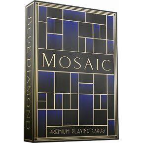 Mosaic Blue Diamond Playing Cards, Elegant Embossed and Foiled Deck of Cards with Fully Custom Designs with Free Card Game eBook, Premium Card Deck, Cool Poker Cards, Unique Colors for Kids & Adults in Kuwait