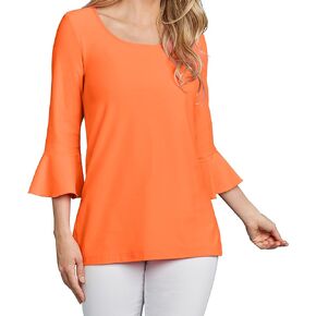 Women's 3/4 Flounce Sleeve Scoop Neck Tunic (More Colors)