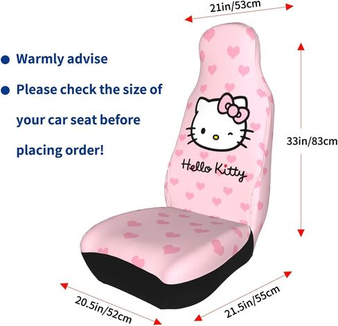 2 PCS Kawaii Cat Car Seat Covers Pink Car Interior Seat Accessories Women Cute Car Front Seat Protectors Universal Fit for Car Auto Truck Van SUV Sedan Vehicle in Saudi Arabia