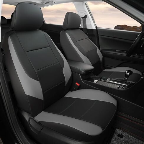 GIANT PANDA Front Car Seat Cover for Kia, Leather Bucket Seat Covers Custom Fit Kia Sorento Sportage Forte Telluride K5 Seltos Carens Optima Carnival (Beige+Black) in Saudi Arabia