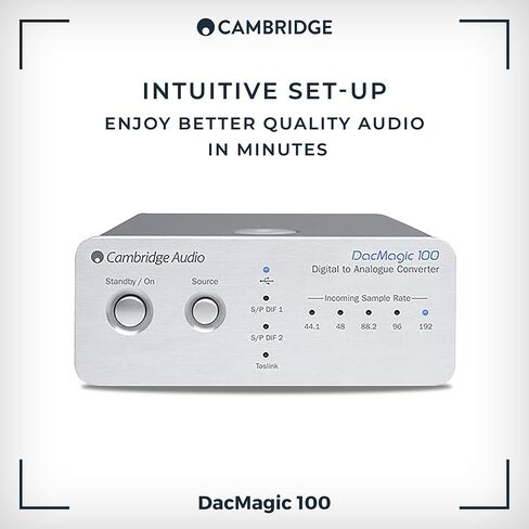 Cambridge Audio DacMagic 100 S/PDIF محول رقمي إلى تناظري DAC مع مدخل Toslink، متوافق مع التلفزيون، 192 كيلو هرتز (فضي) in Kuwait