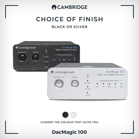 Cambridge Audio DacMagic 100 S/PDIF محول رقمي إلى تناظري DAC مع مدخل Toslink، متوافق مع التلفزيون، 192 كيلو هرتز (فضي) in Kuwait