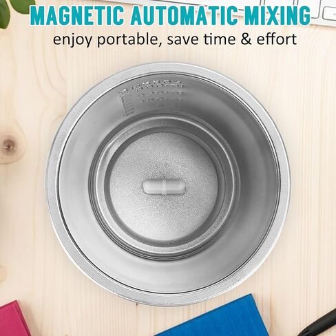 كوب قهوة يمكن التحكم في درجة حرارته، كوب تسخين ذاتي يصل إلى 140 درجة فهرنهايت، كوب قهوة ذاتي التحريك 2 في 1 مع غطاء، كوب خلط ذاتي الإغلاق للقهوة والشاي والكاكاو 13oz in Kuwait