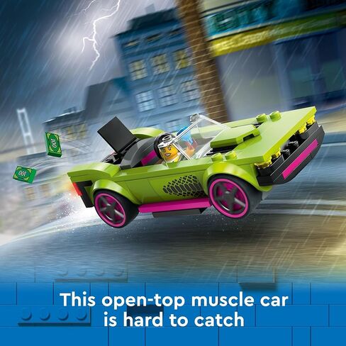 LEGO City Police Car and Muscle Car Chase, Emergency Vehicle Toy for Boys and Girls, Fun Gift for Kids Ages 6+ who Love Pretend Play Toys, Police Car Toy with Officer and Crook Minifigures, 60415 in Kuwait