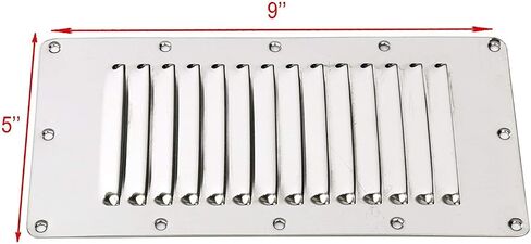 Amarine Made Stainless Steel Stamped Louvered Vent Rectangular Marine Vent for Yachts and Boats - 07720S - 5" X 9" (4) in Saudi Arabia