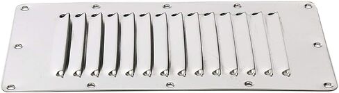 Amarine Made Stainless Steel Stamped Louvered Vent Rectangular Marine Vent for Yachts and Boats - 07720S - 5" X 9" (4) in Saudi Arabia