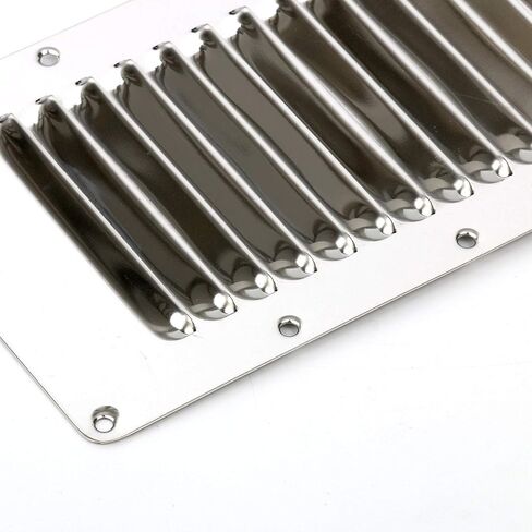 Amarine Made Stainless Steel Stamped Louvered Vent Rectangular Marine Vent for Yachts and Boats - 07720S - 5" X 9" (4) in Saudi Arabia