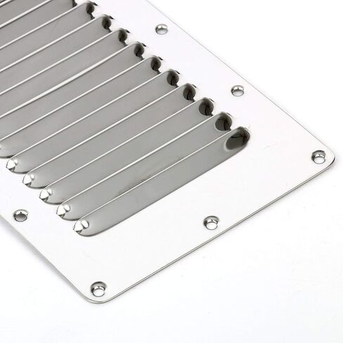 Amarine Made Stainless Steel Stamped Louvered Vent Rectangular Marine Vent for Yachts and Boats - 07720S - 5" X 9" (4) in Saudi Arabia